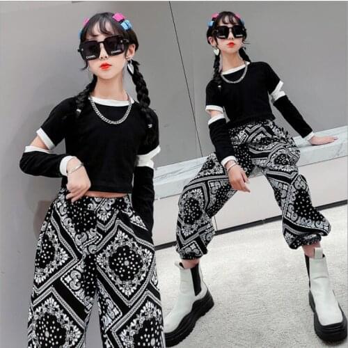 2021 hot sale girls patchwork t-shirt autumn cotton fashion girls top 4-9t B712