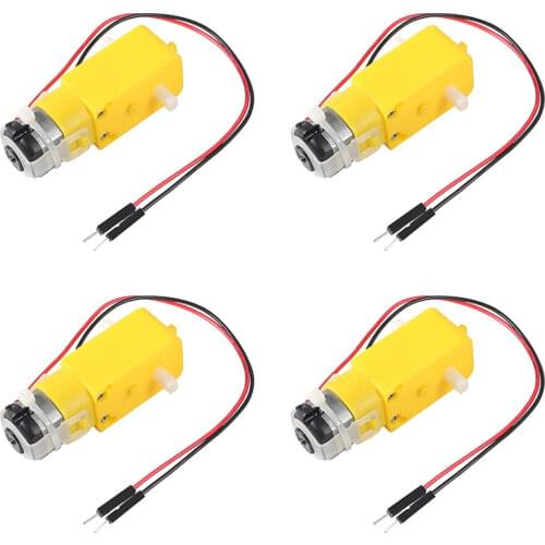 4pcs/lot TT Motor DC Gearbox Motor Dual Shaft 200RPM DC 3-6V Gear Motor Suitable for Arduino DIY Smart Car Robot