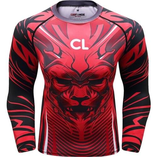Cody Lundin Men Round Neck Long Sleeve Fashion Digital Sublimation Printed Rash Guard