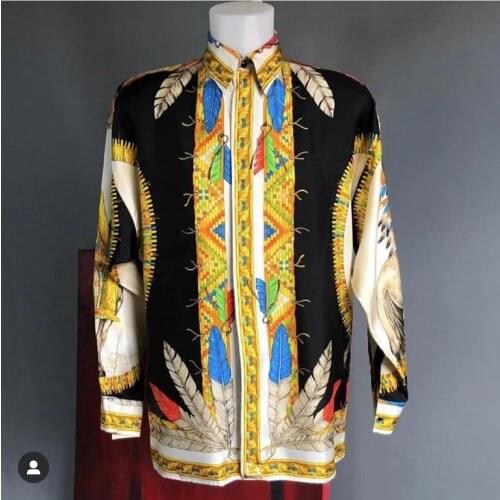 YK11543 Fashion Mens Shirts 2020 Runway Luxury famous Brand European Design party style Mens Clothing