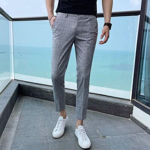 Mens business pants, plaid, formal tight informal office, street clothes, wedding pants, classic style