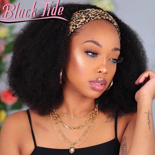 Headband Wig Human Hair Kinky Curly Head Band Wigs Human Hair 150% Remy Afro Kinky Curly Headband Wig Peruvian Headband Wigs