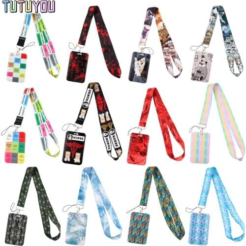 PC3071 Fashion Feather Medicine Blood Neck Strap Lanyard For Keys ID Card Gym Phone Straps USB Badge Holder Hang Rope