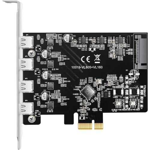 4 x Type- C MAIWO KC019 PCIE to Type-C USB 3.1 Expansion Card Adapter Docking Station