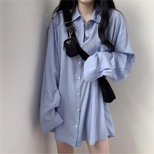 REALEFT Women's Big Shirts