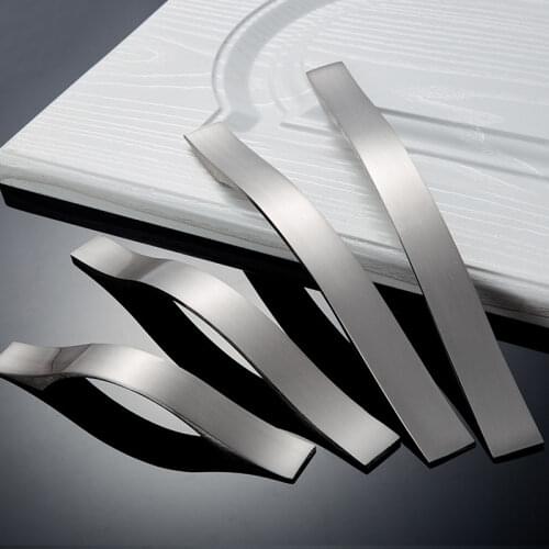 Cabinet Handles Drawer Knobs Aluminum Alloy Wardrobe Door Handles Brushed Pulls Simple Modern Style Furniture Handle Streamlined
