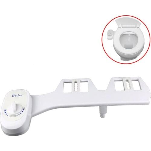 Self Cleaning Nozzle - Fresh Water Non-Electric Mechanical Bidet Toilet Attachment (white and white)