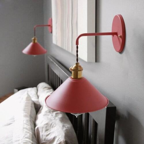 Nordic Retro Bedside LED Wall Lamp Art Brass Foyer Background Bedroom Restaurant Aisle Wall Sconce Lighting Free Shipping