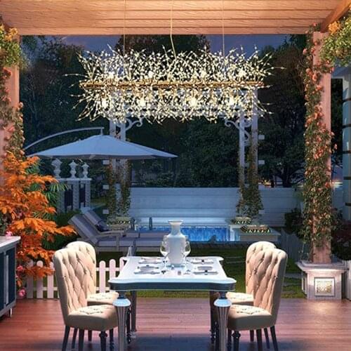 Modern Crystal Dandelion Chandeliers Decor For Home Kitchen Bedroom Living Room Decoration Ceiling Lamp Indoor Pendant Lighting