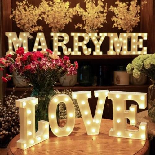 22CM DIY Luminous Light LED Letter Night Light 26 Letters Number Battery Lamp Wedding Birthday Party Home Decoration Christmas