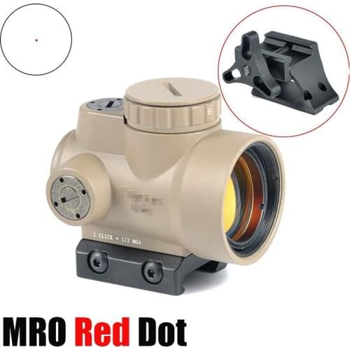 Tactical Triji MRO Red Dot Sight Holographic 2.0 MOA Scope With Low Mount And QD Mount Dark Earth