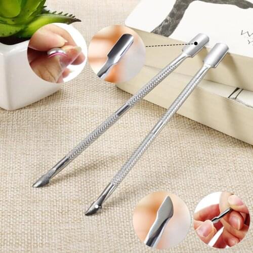 Mangogirl Double tip cuticle pusher, dead skin pusher, 1steel blades, cleaner, care tool, nail art, everything for manicure, set