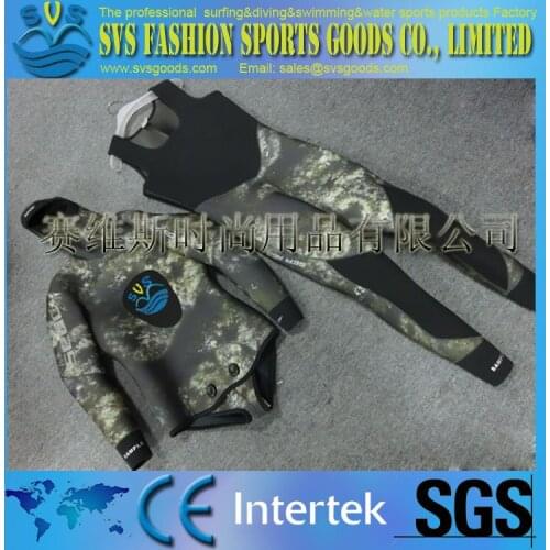 Thickened diving suits, diving suits, fashion design of the connecting diving suit SBR/CR camouflage section of two sets