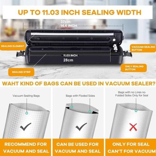 Vacuum Sealer Machine Automatic Air Sealing System For Food Preservation +10Bags
