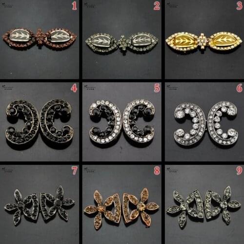 42mm50mm72mm High grade metal rhinestone buckles buttons for fur coats and garment and coat clothing,black copper white gray