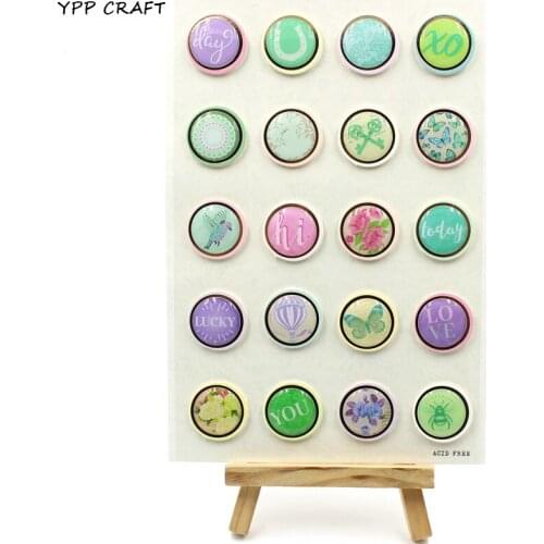 YPP CRAFT Cute Buttons Self- adhesive Paper Sticker for Scrapbooking/ DIY Crafts/ Card Making Decoration