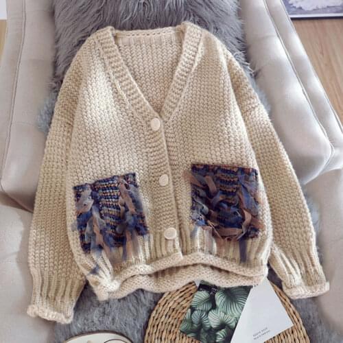 Autumn Winter Knit Sweater and Cardigans Women 2020 Open Stitch Loose Knit Cardigans Pink Jumpers Winter Sweater Coat Femme