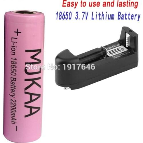 1pcs 18650 Battery 3.7V 2200mAh Rechargeable Li-ion Battery+1 wall charger 18650 Battery for Power bank