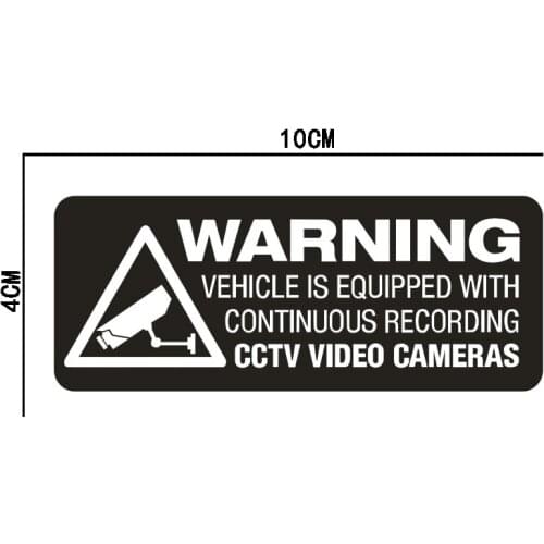 1 Pcs WARNING RECORDING CCTV ON BOARD Dashcam Security Car,Van,Window Decal Car Sticker Car Styling Accessories 10x4cm
