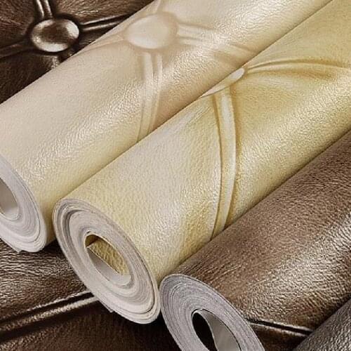 10m European Luxury Simulation Leather 3D Stereo TV Background Wall paper PVC Bedroom Living Room KTV Soft Package Wallpaper