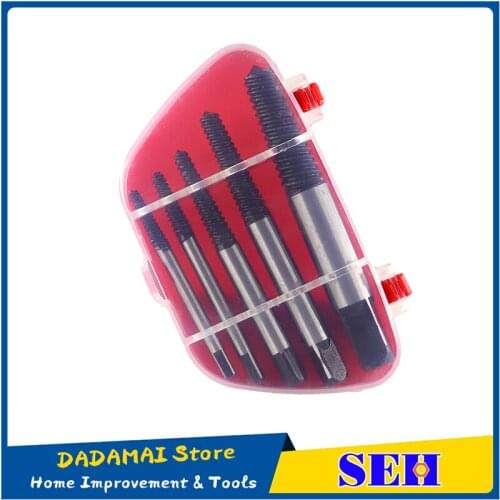 5Pcs Broken Speed Out Damaged Screw Extractor Drill Bit Guide Set Broken Bolt Remover Easy Out Set