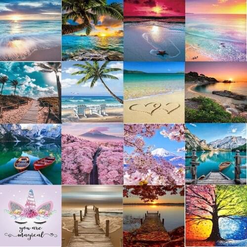 5D Diamond Painting DIY Cross Stitch Embroidery Complete Kit Home Decoration Wall Landscape Decoration Painting Holiday Gift
