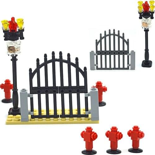 DIY Accessories Building Blocks City House Doors Gate Fire Hydrant LED Light Model Light-Emitting Bricks compatible with leduo