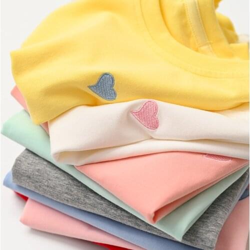 Basic T-shirt For Girls And Boys Summer Toddler Girl Graphic T Shirts Kids Clothes Cute Tops Baby Tee Love Pattern 2-8-12years