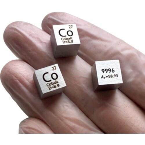 Free shipping 5pcs & 10pcs 99.96% purity Co carved element periodic table 10mm cube with 8.8g Cobalt ingot / pellet / block