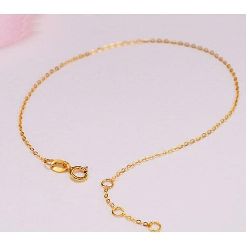 Sinya Au750 18k gold Bracelets Anklets with yellow gold or Rose gold color optional for women girls lover Mom 16+2cm
