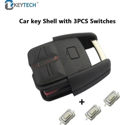 OkeyTech Car Key Case Auto Replacement Cover Key Shell Soft 3 Buttons With Light for Opel vauxhall Insignia Vectra Astra Zafira