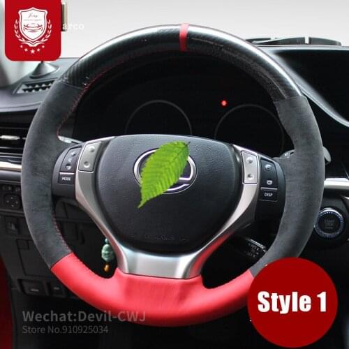 For Lexus steering wheel cover for ES300 NX RX450 IS200 GS hand-stitched alcantara premium suede grip cover car accessories