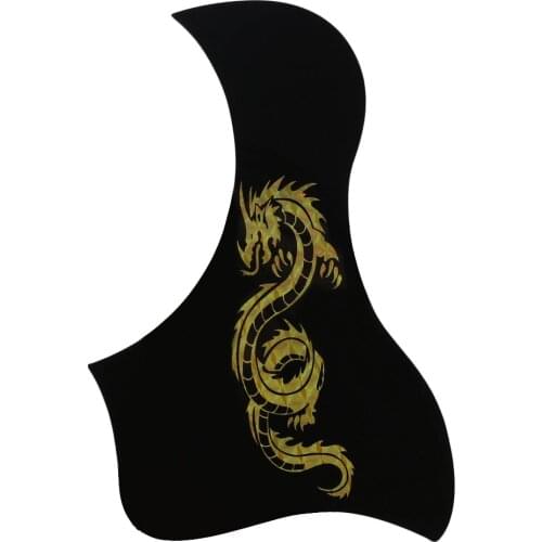 Black 180x100mm Duck Shape Pickguard Scratch Plate with Dragon Pattern