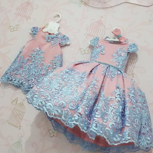 Big Bow Design Kids Dresses for Girls Clothing Wedding Flower Girls Dress Children Birthday Party Toddler Girls Clothes 4-10Yrs