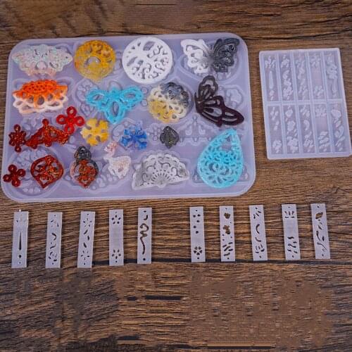 Ancient Style Long Earrings Pendant DIY Crystal Epoxy Resin Mold High Mirror Silicone Molds For Resin Jewelry Making