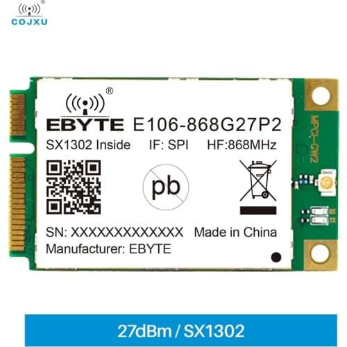 E106-868G27P2 SX1302 863~873MHz Industrial Standard Module LoRaWan Gateway SPI 27dBm Interface PCI-e Anti-interference