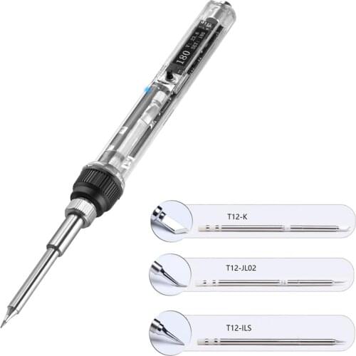 T12 Electric Soldering Iron DC 12-24V 75W Digital Display Adjustable Temperature Soldering Station DIY Handle Kit Welding Tools