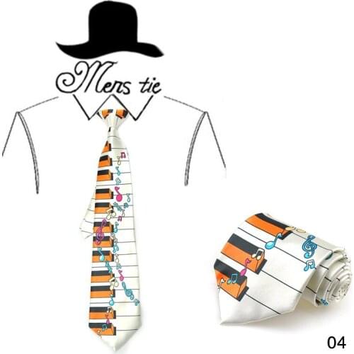 Ties For Men 10cm Fashion Novelty Orange Piano Key Board Music Note Neckties Woven Mens tie Party Wedding Gravatas Gift Classic