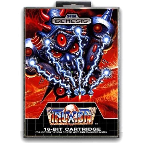 Sega MD games card - Truxton with box for Sega MegaDrive Video Game Console 16 bit MD card