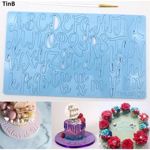 Fondant moulding tool letter and number Cartoon Mold Acrylic Cake Insert Baking Decoration Set Biscuit Stamping Tool Bakeware