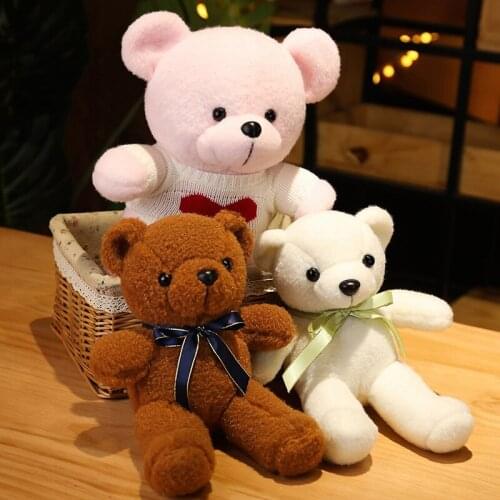 Kawaii knuffelbeer Teddy ribbon bear pillow female ticket with birthday holiday gift baby comfort animal doll home decoration gi