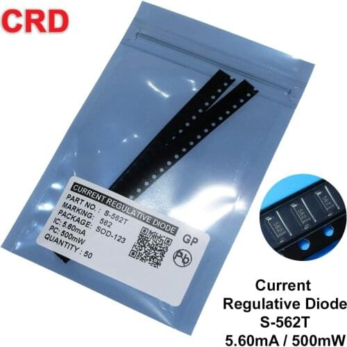 50PCS/LOT CRD Diode kit S-562T 5.6mA SMD SOD-123 CURRENT REGULATIVE DIODES NEW Free shipping