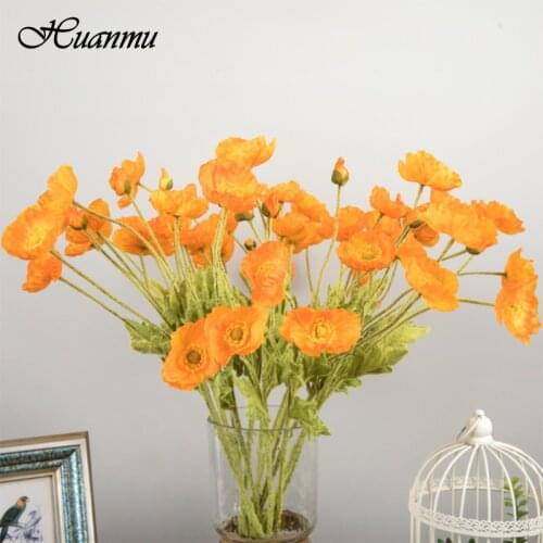 Beautiful Artificial Poppy Fake Silk Flowers Home Wedding Decoration Gift Bouquet &Papaver High Quality искусственные растения