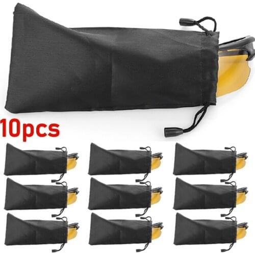 18*9cm Sunglasses Bags Soft Waterproof Drawstring Microfiber Dustproof Pouch Pocket Glasses Carry Bag Portable Eyewear Container