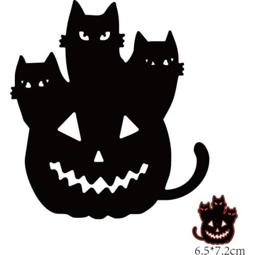 Halloween Pumpkin Cat Decoration Metal Cutting Dies New Diy Emboss Stencil Scrapbooking Dies For Card Making 2021
