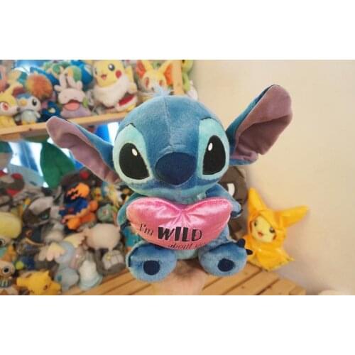 Lilo and Stitch Plush Toy StitchHug with Love Heart " I WILD about you" Stuffed Animals Toys for Valentines Day