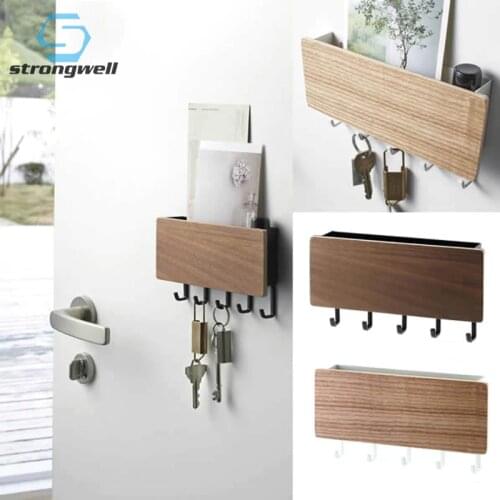 Space Saving Key Hanger Decorative Simple Small Wall Hook Space Saving Easy Install Home Wooden Door Back Storage Rack