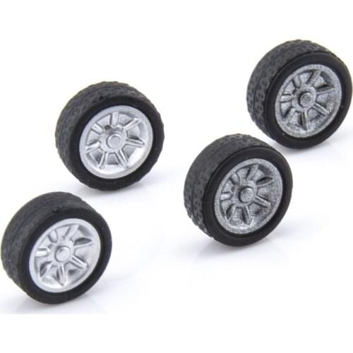 4pcs Packed Turbo Racing RC Car Replacement Wheels Spare Parts Rubber Tyres For 1:76 RC Car