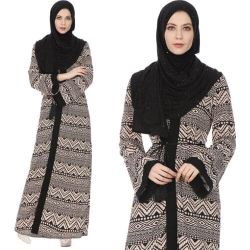 Muslim Women Islamic Clothing Lace Splicing Long Coat Middle East Long Robe Kaftan dubai Islamic clothing abayas for women