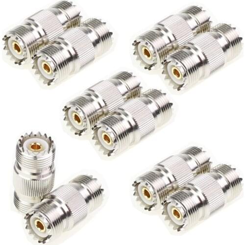 10 Pcs UHF SO-239 Female to Female Coupler RF Adapter Connector for PL-259 Plug